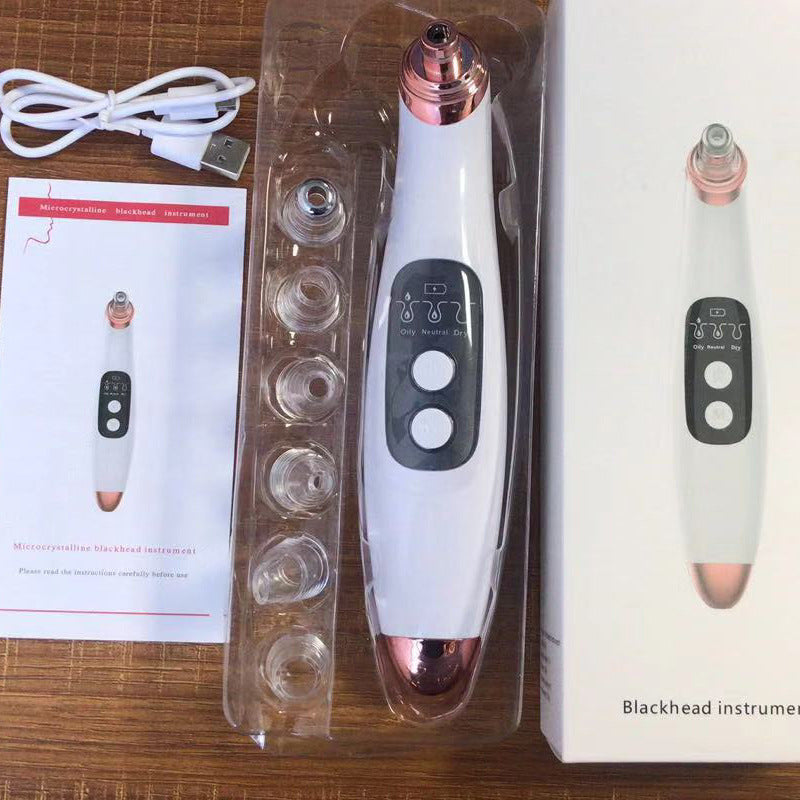 USB Electri Vacuum Suction Blackhead Remover  LED Display Visual Pore Pimple Deep