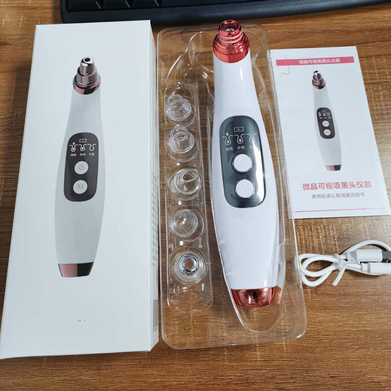 USB Electri Vacuum Suction Blackhead Remover  LED Display Visual Pore Pimple Deep