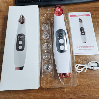 USB Electri Vacuum Suction Blackhead Remover  LED Display Visual Pore Pimple Deep